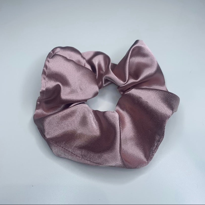Pink Satin Scrunchie