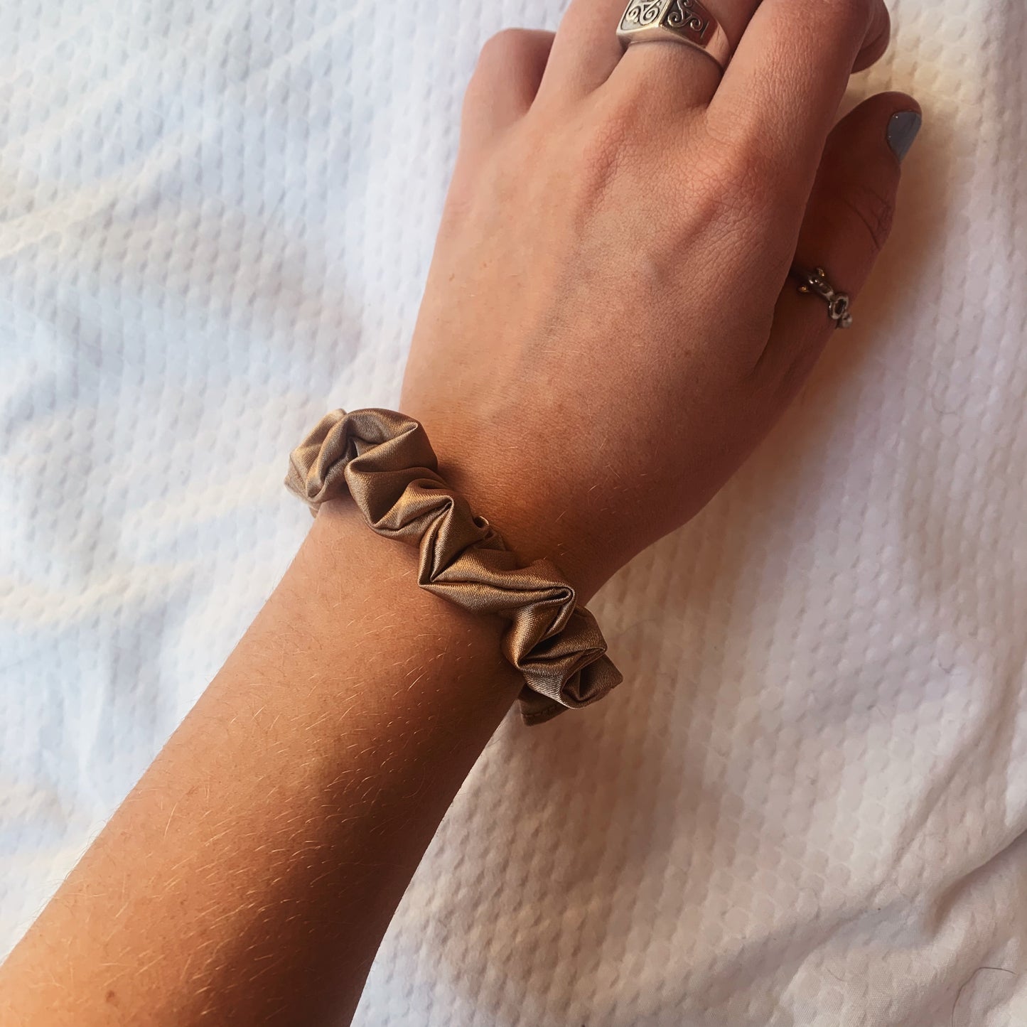Mini Satin Champagne Scrunchie