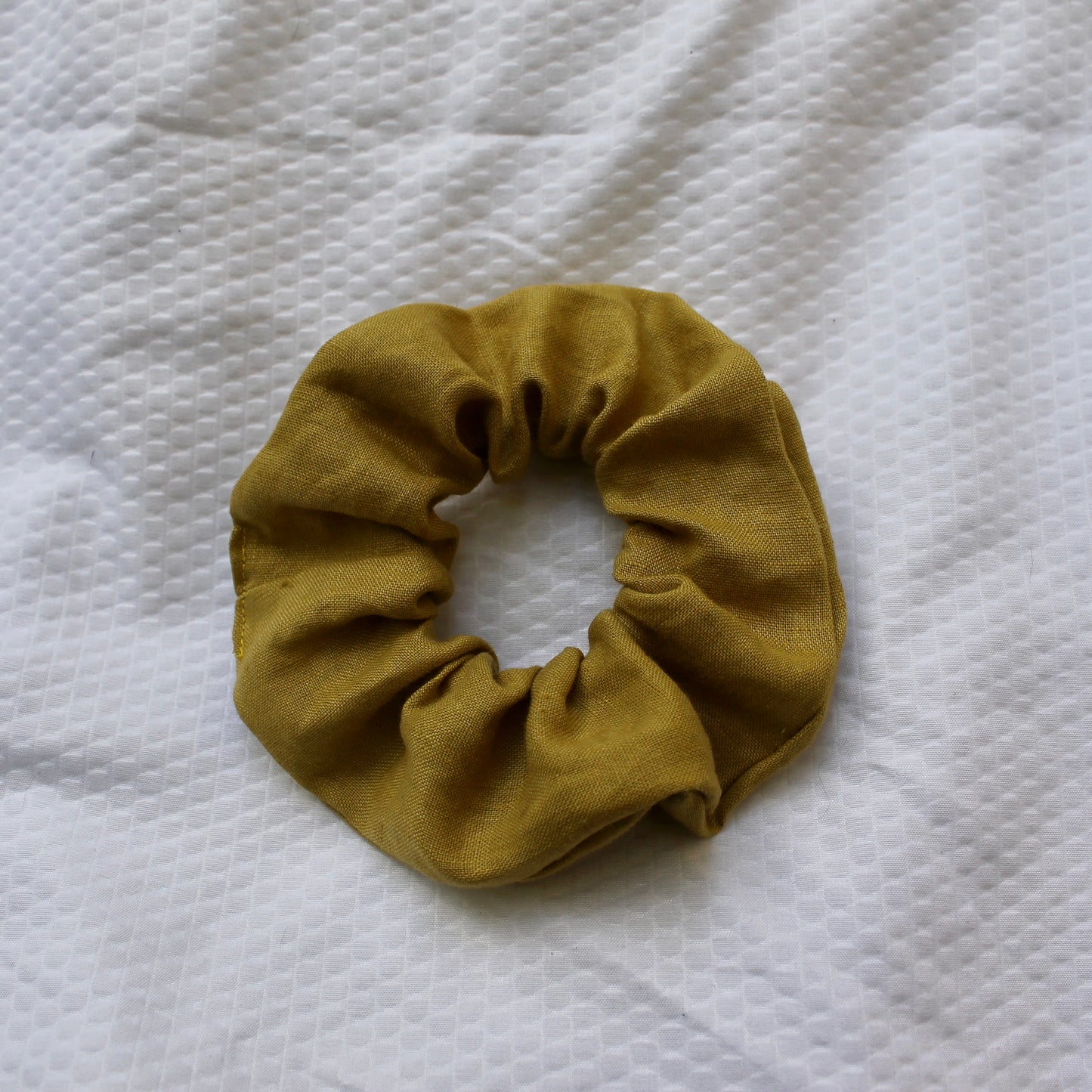 Chartreuse Linen Scrunchie
