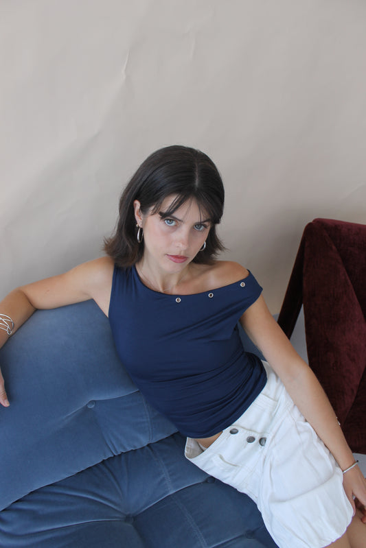 Bamboo Eileen in Navy